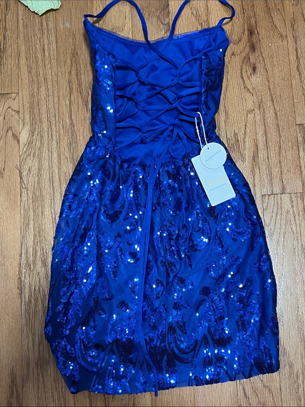 Women’s Royal Blue Sequin Bodycon Dress - Picture 3 of 3